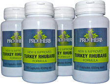 Turkey Rhubarb 450Mg, 100 Capsules 4 PACK  4 