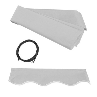 ALEKO Fabric Replacement for 12 x 10 feet Retractable Patio Awning Silver Gray