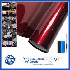 Glossy Liquid Metal Red Vinyl Wrap Sticker 1ft x 5ft Self Adhesive