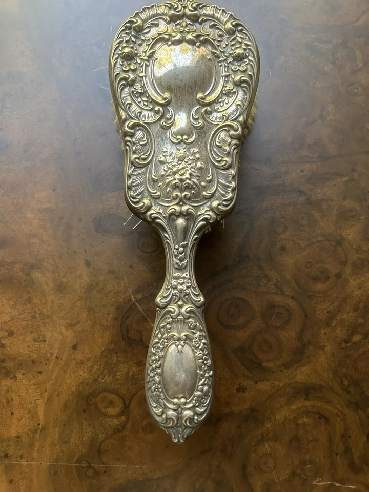 GORHAM STERLING 银色 3 件套梳妆台 23 件套蝴蝶杯镜面刷组合带盒 — 第 4/4 张图片