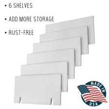 ZACA Medicine Cabinet Shelves Recessed Adjustable White Plastic Set of 6