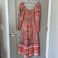 Farm Rio Macaw Flight Smocked Top Maxi Dress