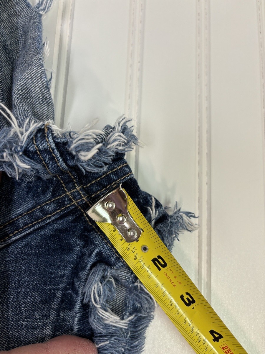 Free People Jeans Shorts Womens 27 Blue Denim Cut Off Button Fly