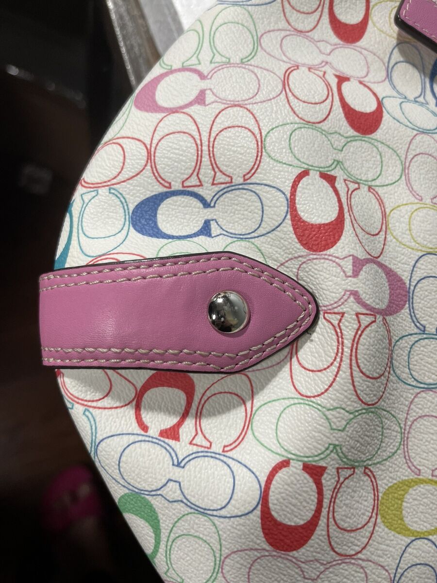 COACH HERITAGE CHELSEA PINK TRIM MULTICOLOR SIGNATURE F16481 COACH HERITAGE CHELSEA PINK TRIM MULTICOLOR SIGNATURE F16481