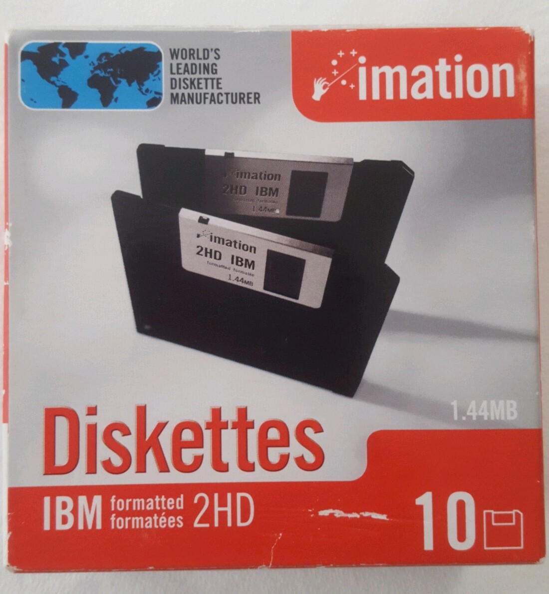 IMATION 3.5 Inch Diskettes; 1.44MB; IBM Formatted 2HD 10 count