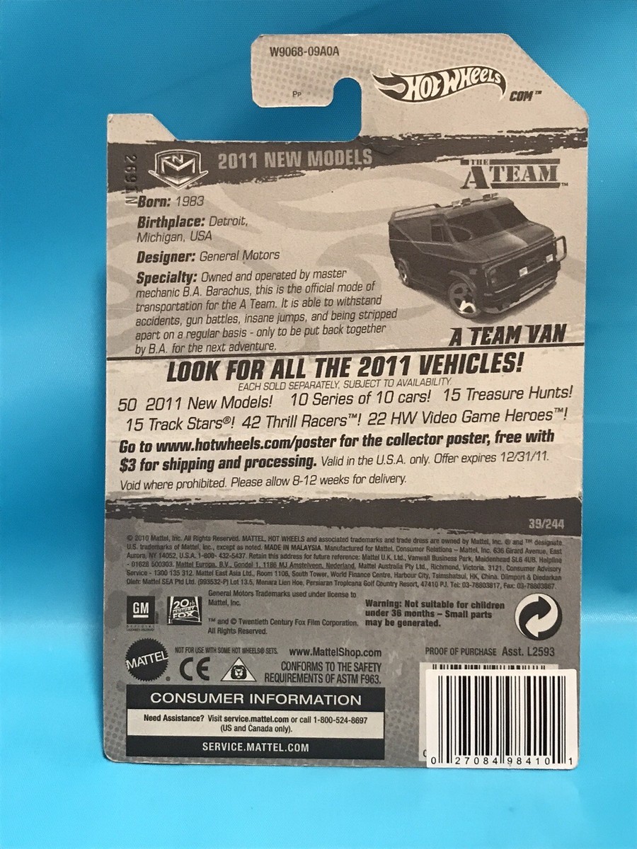 Hot Wheels A TEAM GMC 2011年製 Hot Wheels A Team Black GMC Van 2011 New Models In Pro Case