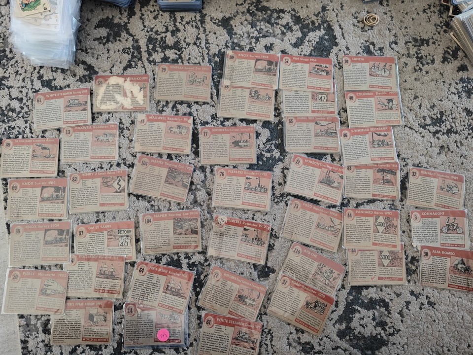 Vintage 1954 Topps World On Wheels Trading Cards Lot (40) Ford Buick