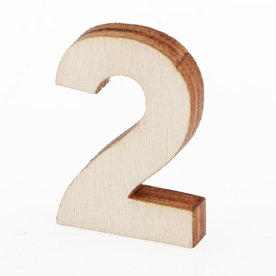 50 Pieces Smooth Natural Wooden Numbers Wood Embellishments eBay