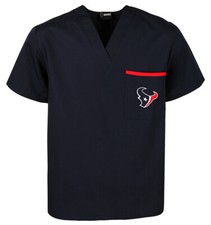 Fabrique Innovations NFL Unisex Houston Texas Team Color Scrub Top