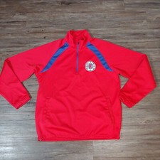 Men's LA Clippers G-III Sports by Carl Banks Red High Impact Quarter-Zip Sz L 