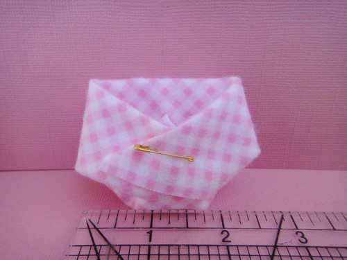 20 Mini Diapers Baby Shower Favors or Dirty Diaper Game Lot Pink Gingham Flannel - Picture 6 of 7
