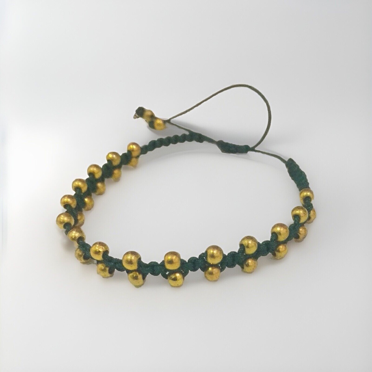 Custom Thai macrame bracelet, gold bead personalised choice