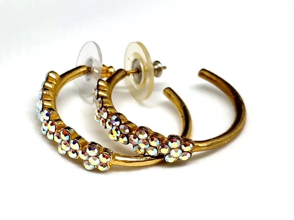 Lovely Michal Negrin Hoop Earrings With Silver Crystals Israel - Image 3 of 4