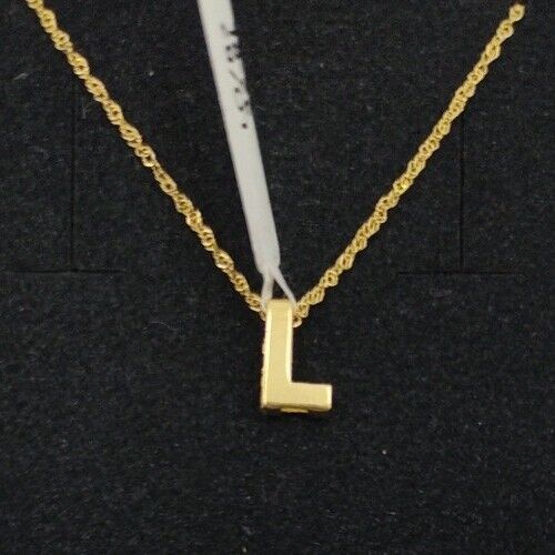 Colgante y cadena oro 18k 750 mls. Letra L doble sin anilla 8,6 mm. - Imagen 1 de 6