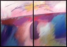 Mark Dickson "EV" Hand Signed Serigraph Diptych (2 pc) Fine Art Prints MakeOffer