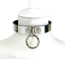 Funk Plus Original Metal Bondage Skinny Love Collar Genuine Leather Made In USA 