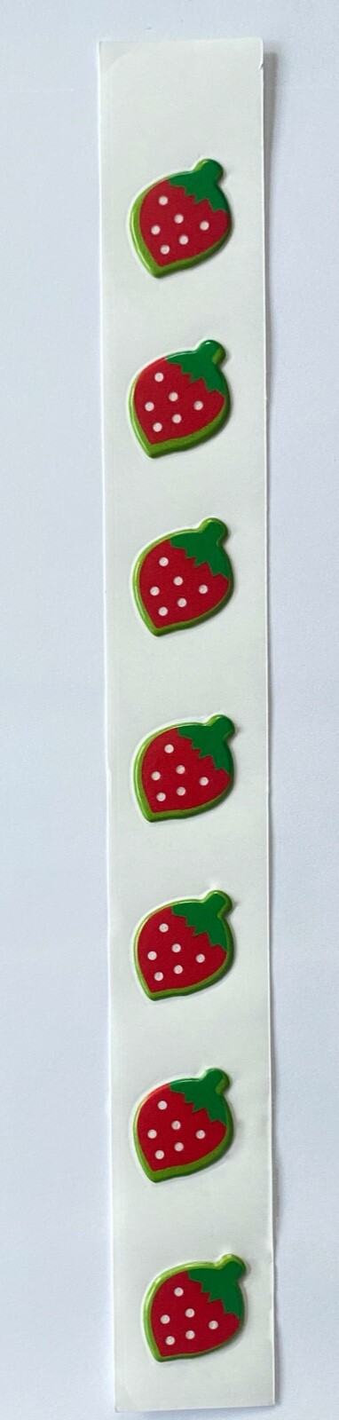 Vintage STRAWBERRY 1980s Puffy Scratch N Sniff Vinyl Stickers with SCENTED SMELL
