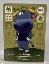 Animal Crossing Amiibo T-Bone #62 Authentic Series 1 Card Mint! Authentic!