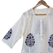 Block Print Boho Sleeves Cotton Floral Top Hand Block Kurti Indian Cotton Floral