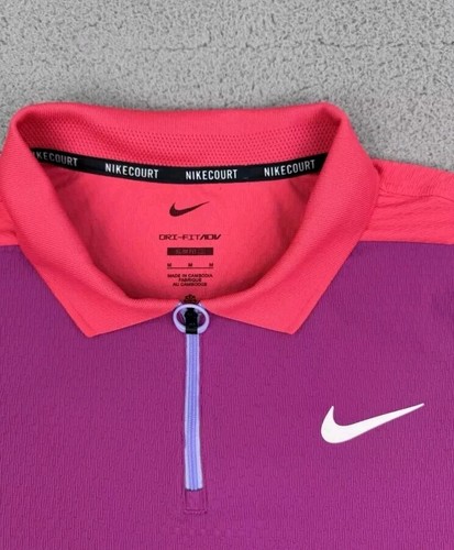 Mens Medium Nike Advantage Slam Polo Shirt Dri-FIT FQ2015-518 Fuchsia New $105 - Picture 2 of 4