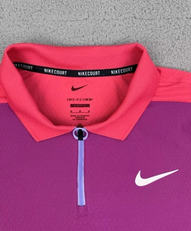 Camisa Polo Para Hombres Mediana Nike Advantage Slam Dri-FIT FQ2015-518 Fucsia Nueva $105 Foto 2 de 4