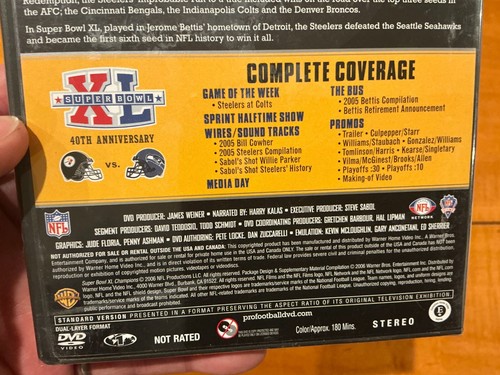 NFL Super Bowl XL Champions: Pittsburgh Steelers DVD New Factory Sealed 2006 - Picture 5 of 6
