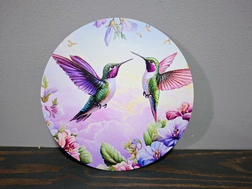 Hummingbirds 8 inch Round Metal Sign - Imagen 5 de 5