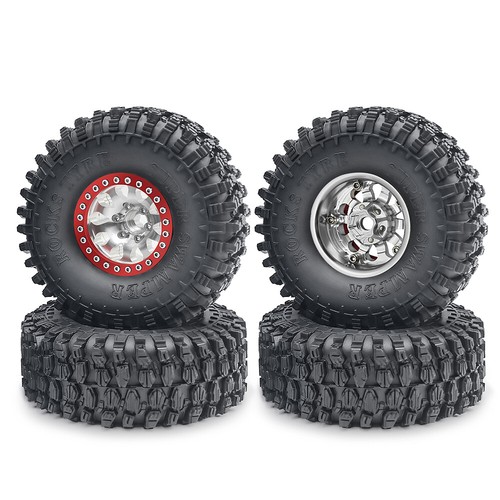 4x 1.9 RC Auto Räder Beadlock Felgen Reifen Set für 1/10 RC Axial SCX10 90046 TRX4 - Bild 30 von 144