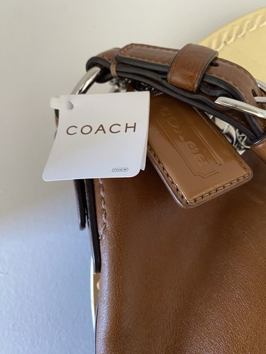 Coach Bolso Hobo Cuero Marrón 12683 con Llavero Diligencia Nuevo con Recibo - Imagen 5 de 15