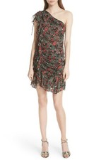 VERONICA BEARD Ballard Print One-Shoulder Silk Dress, Lined, Size 8, $495, NWT