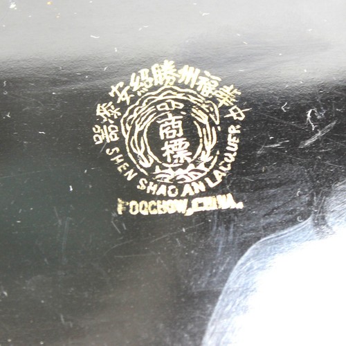 Antique c1920 Shen Shao An Lacquer Box Set of 2 Foochow China **Wear SEE PHOTOS - Picture 8 of 21