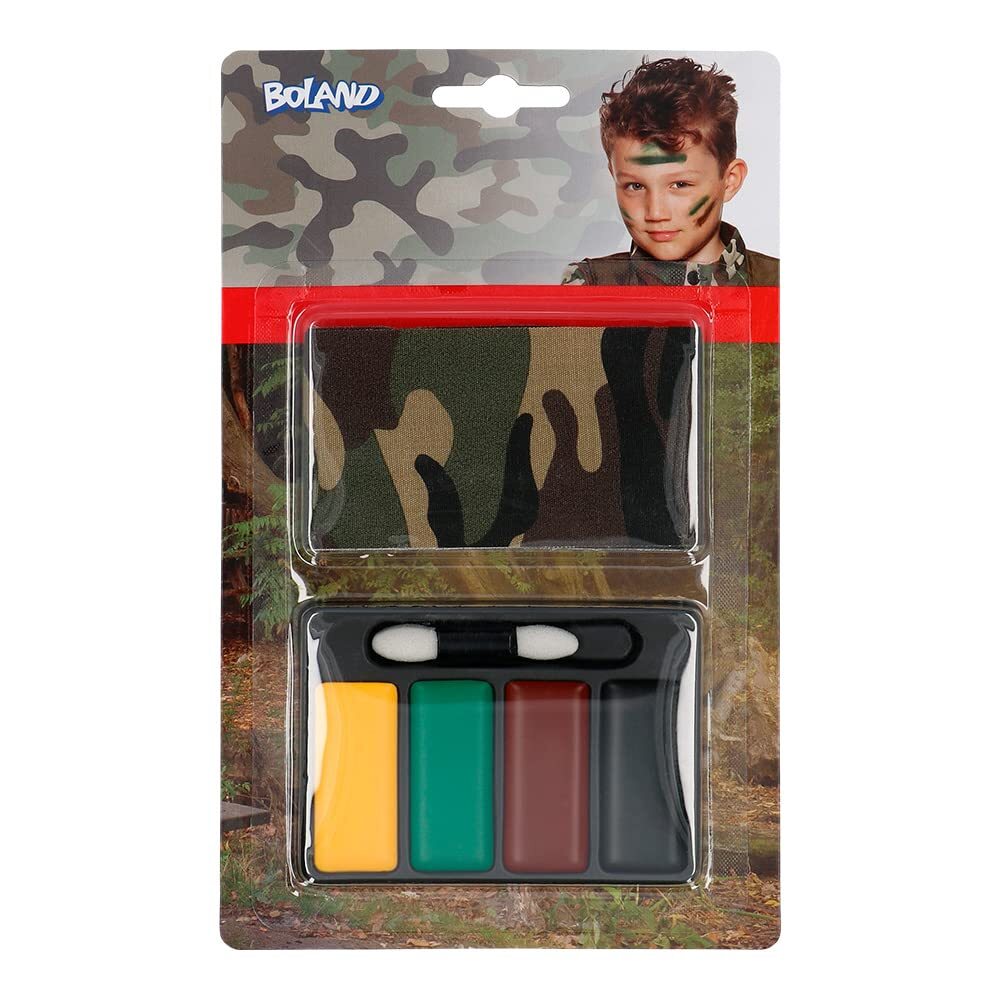 Boland 45046 Little Soldier Set (Bandana, Make-Up Colour and Brush), Soldat