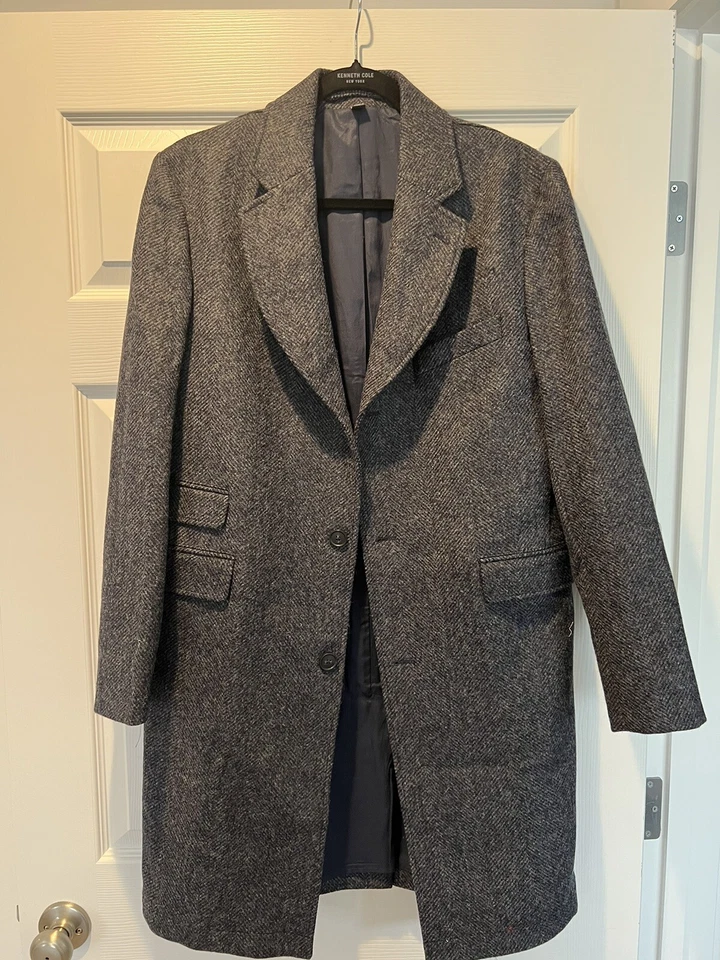 Men Boden Overcoat Blueish Herringbone Size 38R NWOT - Image 2 of 4