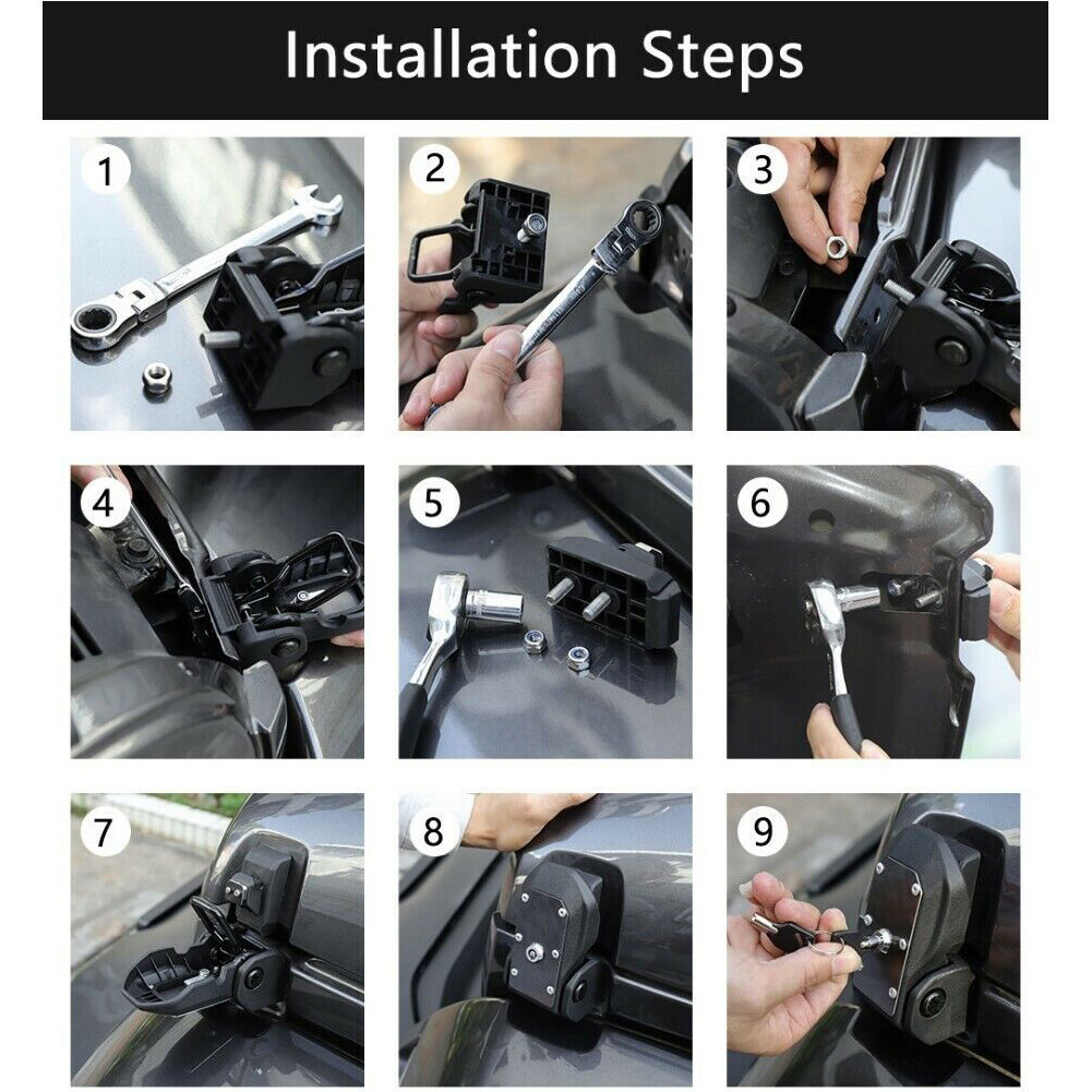 Car Engine Lock Hood Latches Catc Pair  For Jeep Wrangler JL 2018-2023 thumbnail 13