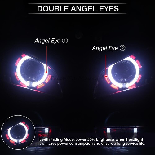 Fully Assembled Headlight LED Double Angel Eyes Fit For Honda CBR600RR /F5 03-06 - Picture 2 of 20