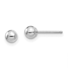 Real 14kt White Gold Madi K Polished 4mm Ball Post Earrings