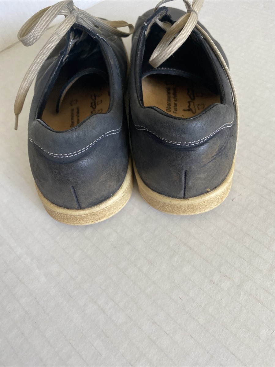 Finn Comfort Blue Leather Lace-Up Casual Oxford Sneaker