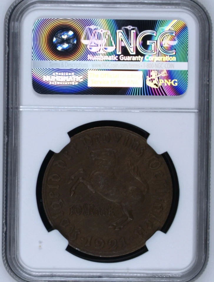 1921 年德国威斯巴利亚兰布-579.4 BRONZE NOTGELD 10 米 — 第 4/4 张图片