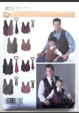 Simplicity Pattern 4762 Size A (S-L/S-XL) Boys & Men Vests & Ties Cut Complete