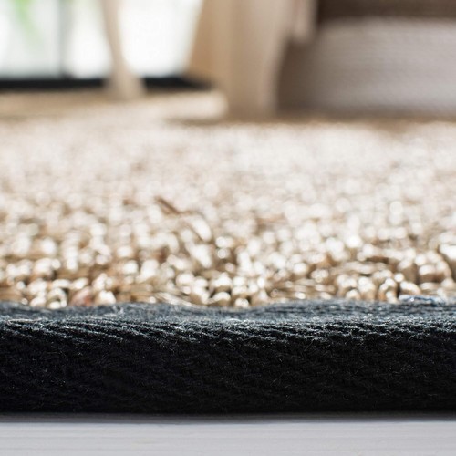 Natural Fiber Collection Runner Rug - 2'6" x 8', Natural & Black, Border Bask... - Picture 6 of 8
