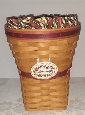 Longaberger 1998 May Basket Snapdragon w/ Liner Protector Hang Tag 