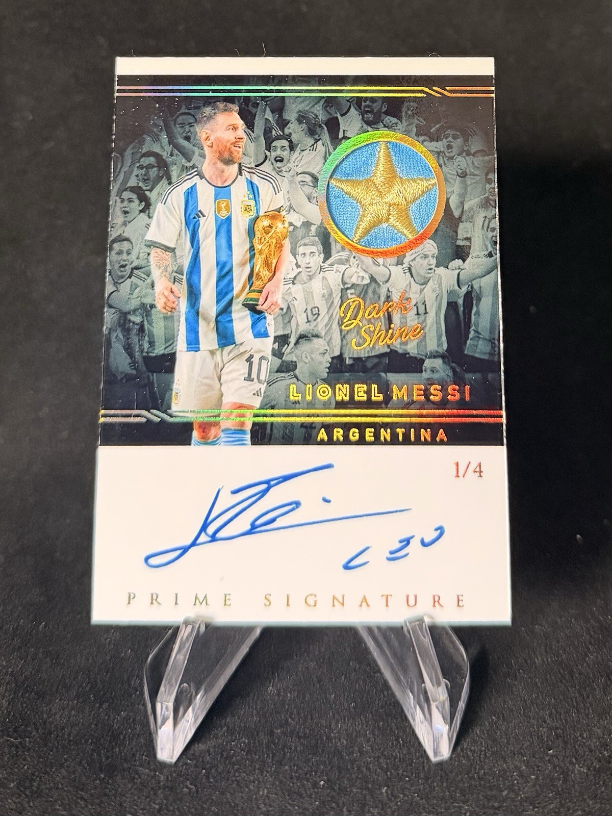 2024-25 Card Lab Studios Lionel Messi Patch Art /4  AUTO Card Facsmile ARGENTINA