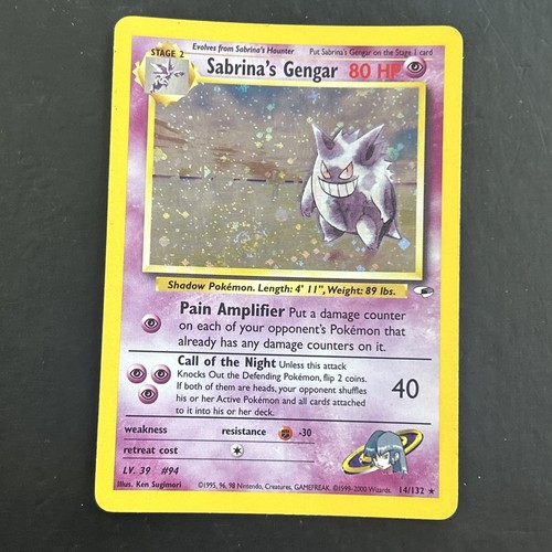Pokémon Sabrina’s Gengar 14/132 Holo – Gym Heroes With Swirl