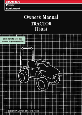 #ad #ad Honda 1990 H5013 Tractor Owner Manual Guide for Operation and Service $24.30