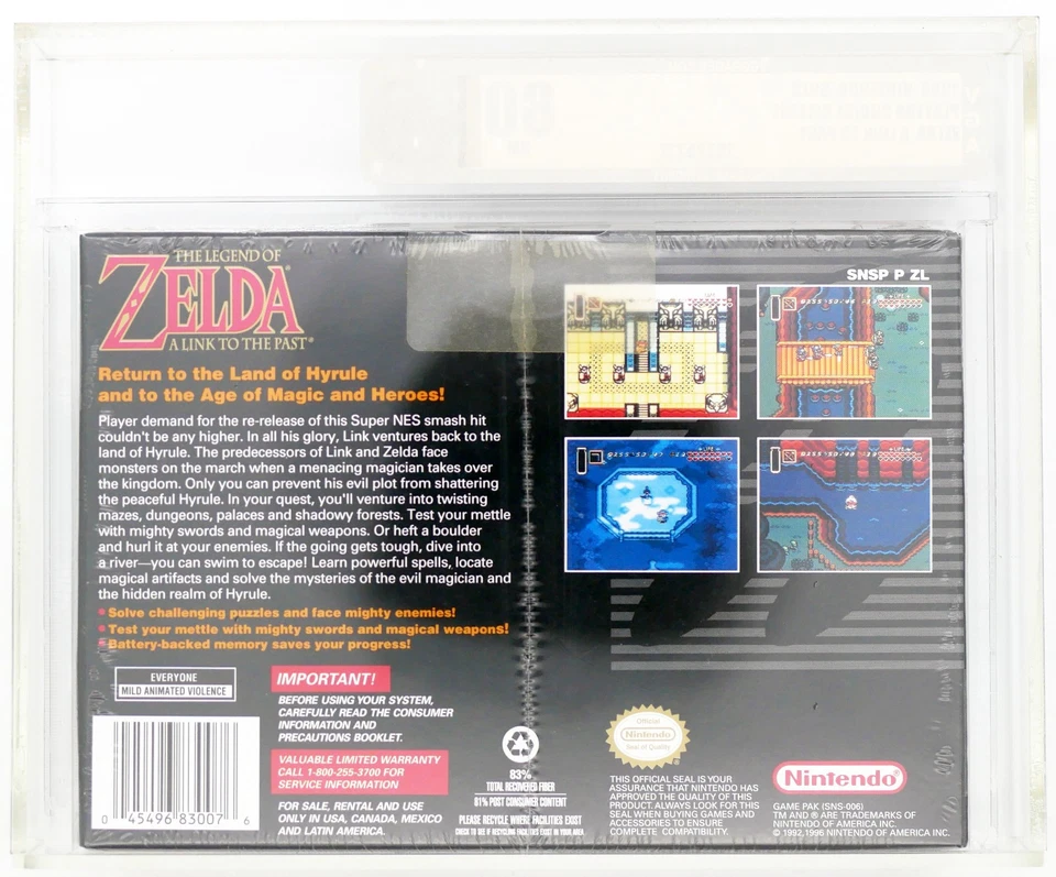 Zelda A Link to the Past | Super Nintendo SNES | eingeschweißt SEALED VGA 80 - Bild 2 von 2
