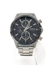 WIRED Quartz Watch Analog Stainless BLK SLV SS VD57 KND0