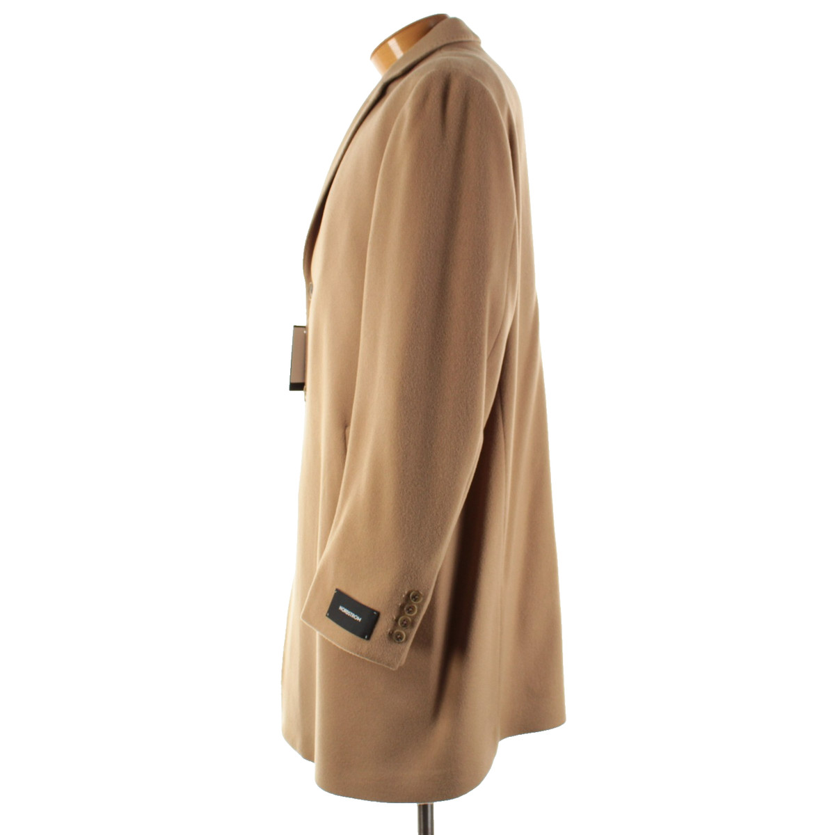 Nordstrom NWT Wool / Cashmere Blend Overcoat Size XL US Mason In Tan Dale View 5