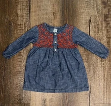 Tucker + Tate Denim Embroidered Dress Size 12M