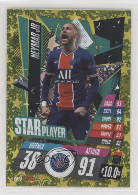 2020-21 Topps Match Attax UEFA Champions League Star Player Neymar Jr #SP12 00e8