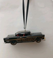 55 Chevy Custom Christmas Car Ornament 1/64 Die-cast Black